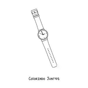 Desenho para colorir de relógio de pulso