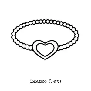 Desenho para colorir de pulseira de coração para amigas