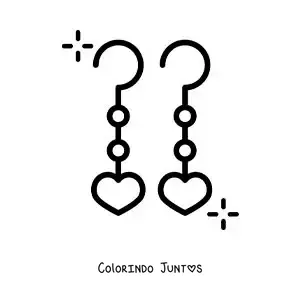 Desenho para colorir de brincos de coração