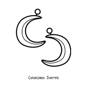 Desenho para colorir de brincos de lua