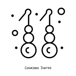 Desenho para colorir de brincos de pérola