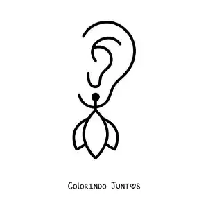 Desenho para colorir de uma orelha com brinco
