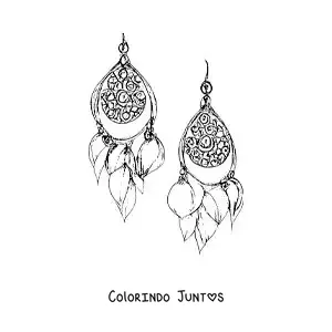 Desenho para colorir de brincos artesanais