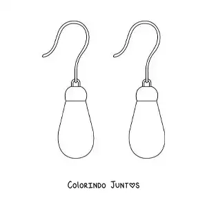 Desenho para colorir de um par de brincos