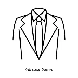 Desenho para colorir de gravata e paletó