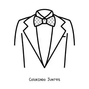 Desenho para colorir de paletó e gravata-borboleta