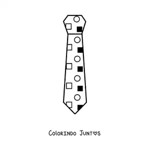 Desenho para colorir de gravata divertida com estampa geométrica