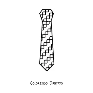 Desenho para colorir de gravata fácil com estampa xadrez