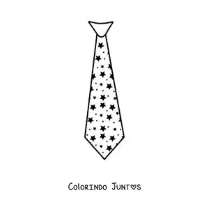 Desenho para colorir de gravata com estampa de estrelas