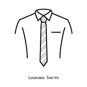 Desenho para colorir de camisa e gravata de listras