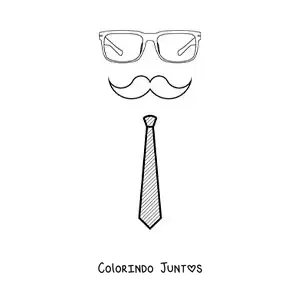 Desenho para colorir de gravata e bigodes