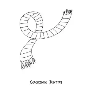Desenho para colorir de cachecol infantil listrado