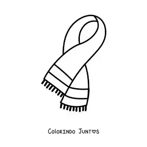 Desenho para colorir de cachecol de tricô