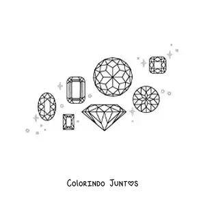Desenho para colorir de gemas de cristal