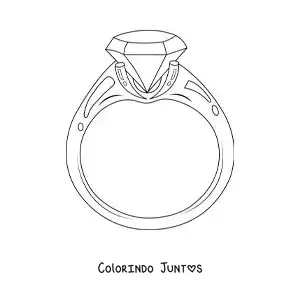 Desenho para colorir de anel com um diamante