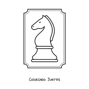Desenho para colorir de peça do cavalo do xadrez