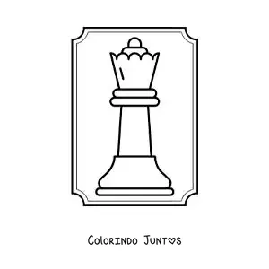 Desenho para colorir de peça da rainha do xadrez