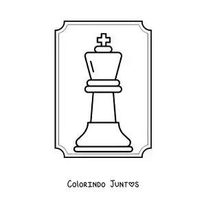 Desenho para colorir de peça do rei do xadrez