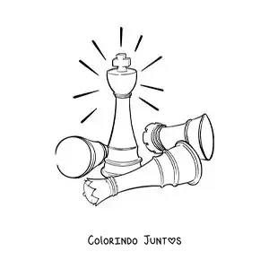 Desenho para colorir de jogo de xadrez