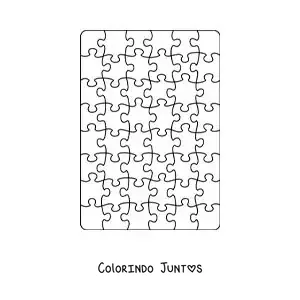 Desenho para colorir de quebra-cabeça recortável grande