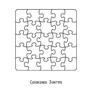 Desenho para colorir de peças de quebra-cabeça recortável