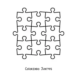 Desenho para colorir de peças de quebra-cabeça recortável