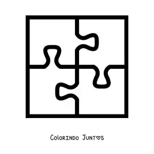 Desenho para colorir de peças de quebra-cabeça grandes