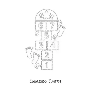 Desenho para colorir de amarelinha