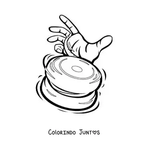 Desenho para colorir de brincadeira tradicional do ioiô