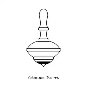 Desenho para colorir de um pião de madeira