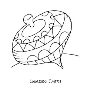 Desenho para colorir de um pião girando