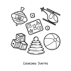Desenho para colorir de brinquedos tradicionais