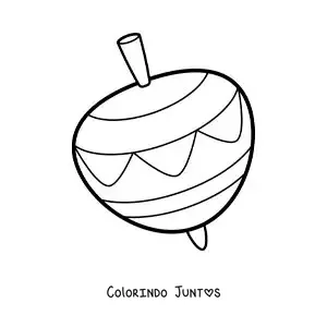 Desenho para colorir de um pião tradicional