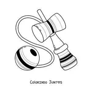 Desenho para colorir de kendama japonês