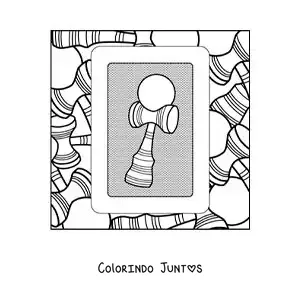 Desenho para colorir de kendama