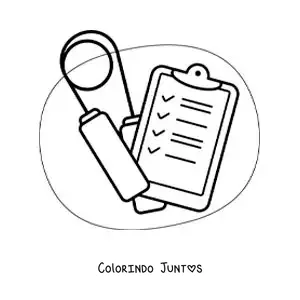 Desenho para colorir de corda de pular com rotina de exercícios