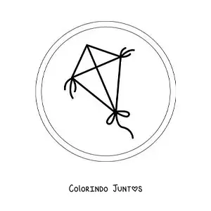 Desenho para colorir de pipa de papel