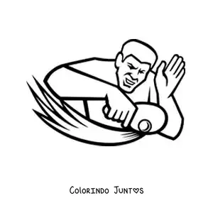Desenho para colorir de um homem jogando tênis de mesa