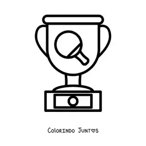 Desenho para colorir de troféu de pingue-pongue