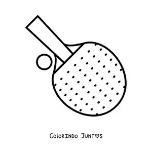 Desenho para colorir de raquete e bola de tênis de mesa