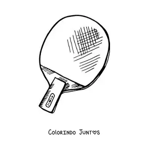 Desenho para colorir de raquete de tênis de mesa