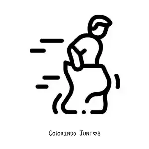 Desenho para colorir de emoji de corrida de sacos