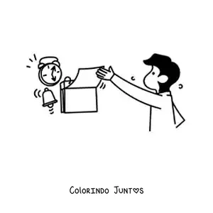 Desenho para colorir de um homem olhando o calendário
