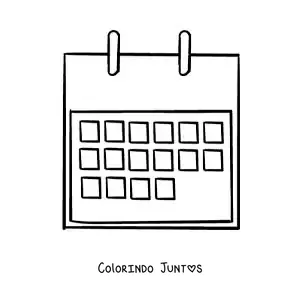 Desenho para colorir de calendário mensal