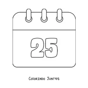 Desenho para colorir de emoji de calendário