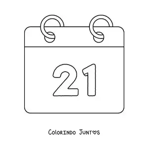 Desenho para colorir de emoticon de um calendário