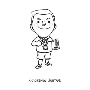 Desenho para colorir de um professor de educacao fisica