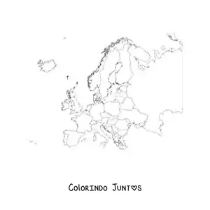 Desenho para colorir de mapa político da Europa