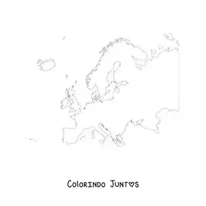 Desenho para colorir de mapa da Europa