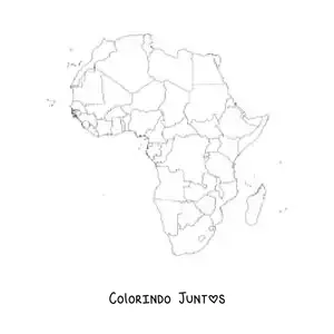 Desenho para colorir de mapa do continente africano